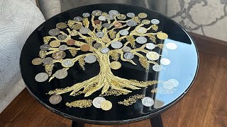 ✨ Amazing Abundance Table – Resin Art for Positive Energy