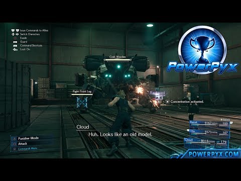 Final Fantasy VII Remake - Crab Warden Boss Fight (HARD DIFFICULTY)