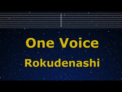 Karaoke♬ One Voice - Rokudenashi  【No Guide Melody】 Instrumental, Lyric Romanized