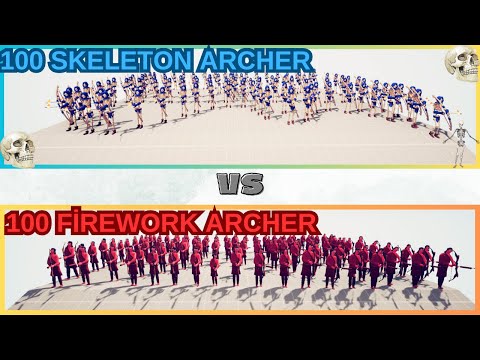 100x FİREWORK ARCHER vs 100x SKELETON ARCHER l TABS l Totally Accurate Battle Simulator
