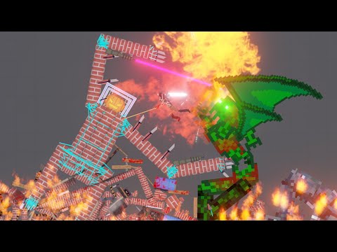 PUMKIN GOLEM Fights Mythical Humans in People Playground - People Playground 1.21.3