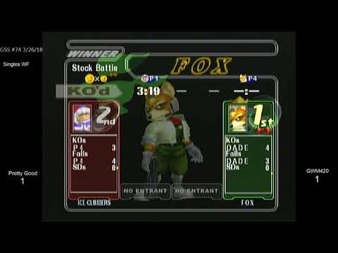 GSS 74 SSBM - Pretty Good (Ice Climbers) vs. GWM420 (Fox) - Melee WF