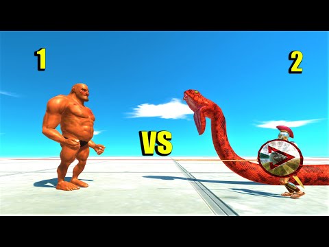 Fantasy 1 vs 2 Ancient humans with reptiles animal revolt battle simulator