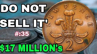 DO YOU HAVE THESE TOP 35 MOST VALUABLE UK 2 NEW PENCE RARE ONE PENNY COINS WORTH MILLIONS OF DOLLAR!