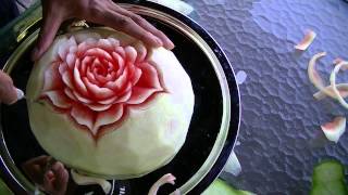 Fruit carving demonstration by Koy 003.