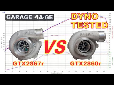 Garrett GTX2860r Gen2 vs GTX2867r Gen2 - Dyno tested - 4AGE Hilux