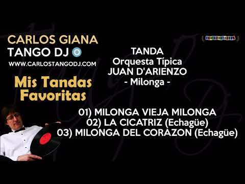 Tanda JUAN D'ARIENZO - Alberto ECHAGÜE - MILONGA VIEJA MILONGA / LA CICATRIZ / MILONGA DEL CORAZON