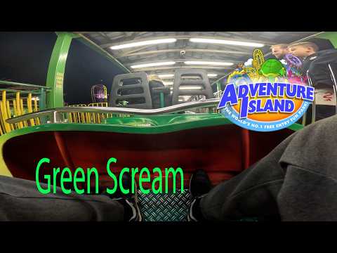 Green Scream Adventure Island Southend On Sea 4K POV ( At Night ) 