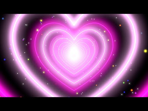 10 Hours💖Pink Heart Background │ Neon Lights Love Heart Tunnel Background Video Loop