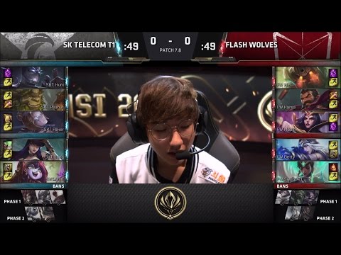 [MSI 2017] SK Telecom T1 vs Flash Wolves Game 1 | Semi Finals | Playoffs LCK vs LMS