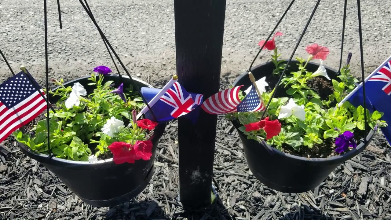 Red, White and Blue Mailbox Planters