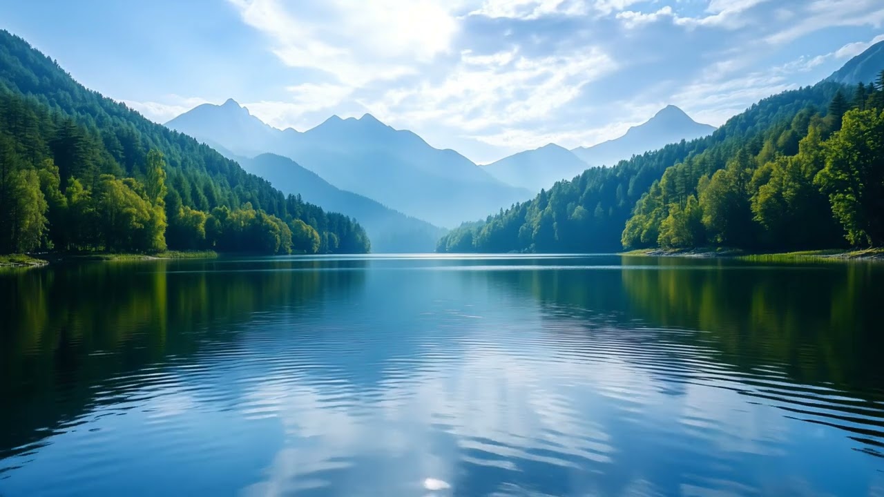 Mountain Lake Serenity.  3 Hours Background/Wallpaper Video. 4k