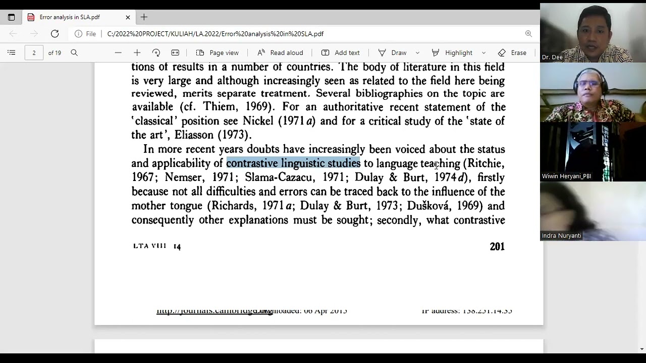 error analysis of SLA