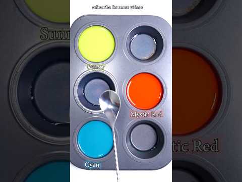 🌈 Stunning Color Fusion! Sunny + Mystic Red = Orange-Red 🔥 | Cyan Mix Magic 💎 #shorts