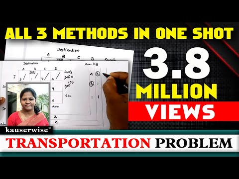 Transportation problem||vogel's approximation[VAM]|Northwest corner||Least cost | by Kauserwise Video