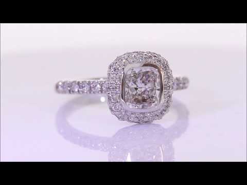 1.66 ctw Diamond Engagement Ring - Cushion Cut F VS2 | BigDiamondsUSA
