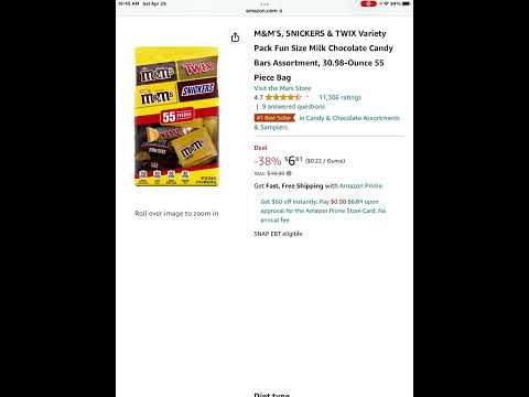 Chyyrp - $6.81 Amazon Deal 4/29/23, M&Ms, Snickers and Twix, 30 oz, 55 Pcs #amazondeals #amazonfinds