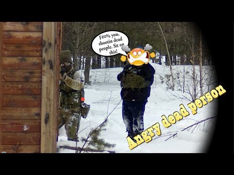 3.6 Joule sniper to the face and I get flipped off! Some cold airsoft gameplay.
