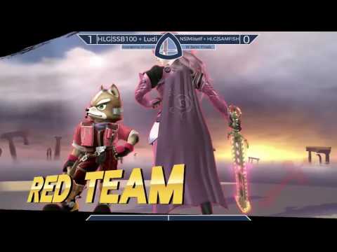 Sm4sh@Mines 38 - HLG|SSB100 + Ludi Vs. NS|Miiself + HLG|SAMFISH - Doubles Winners Semifinals