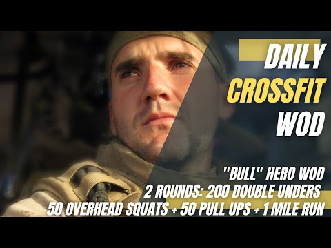 "Bull" CrossFit Hero WOD | Double Unders + Overhead Squats + Pull Ups + 1 Mile Run