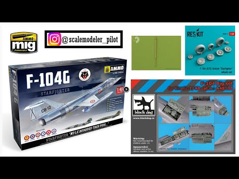 Ammo Mig F-104G 1/48 | ASMR Box Opening Black dog F-104 Big Set | Eduard, Reskit, Babibi detail sets
