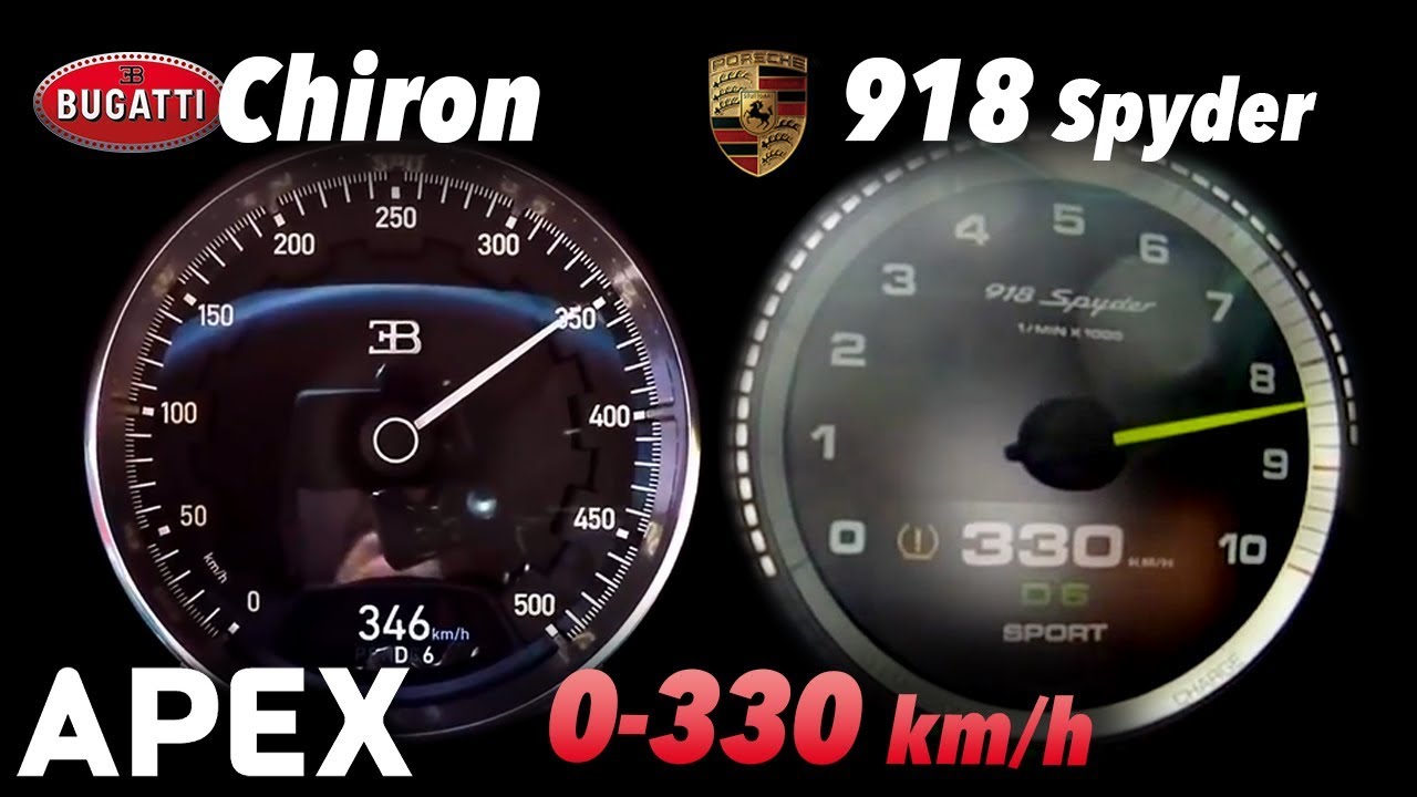 2017 Bugatti Chiron vs. Porsche 918 Spyder - Acceleration Sound 0-330 km/h | APEX