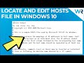 How to locate and edit the hosts file in Windows 10