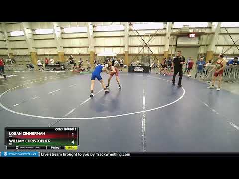 106 Lbs Cons. Round 1 - Logan Zimmerman, NE Vs William Christopher, WI A509