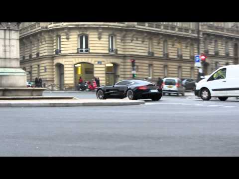 Aston Martin One-77 (#44) driving in Paris - HD video