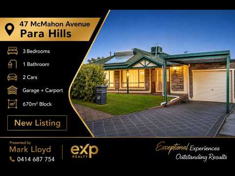 47 McMahon Avenue, Para Hills, SA 5096, 3 Schlafzimmer, 1 Badezimmer, House