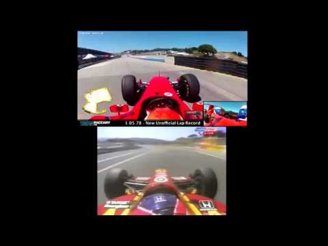 Ferrari Service Bay Area - Angelo Zucchi Motorsports - CART vs Formula 1 car, Laguna Seca lap