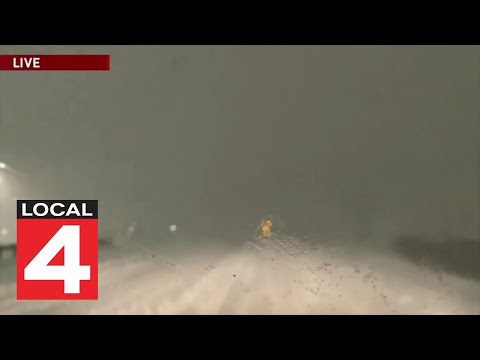 Treacherous driving conditions in Metro Detroit amid winter snowstorm