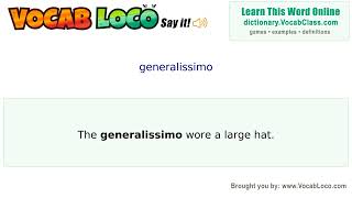 Video thumbnail for generalissimo