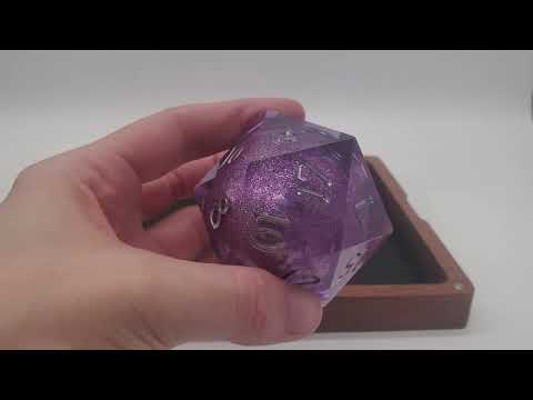 Old School Sharp Edged Amethyst Fury D20 Liquid Infused Die Video