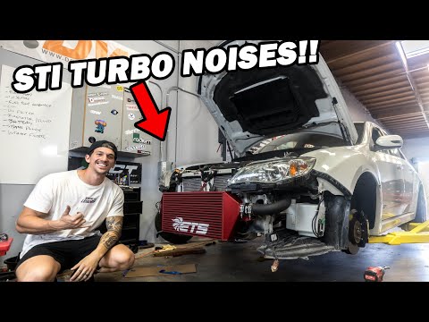 The STI Gets INSANE Red ETS Front Mount Intercooler! *Insane Turbo Noises!*