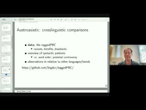 Hiram Ring: Word order in Austroasiatic - evidence from a parallel corpus