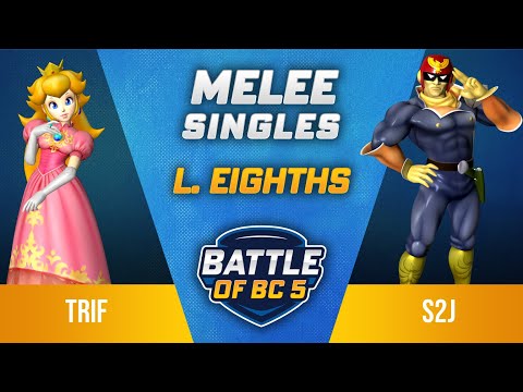 Trif (Peach) vs S2J (Captain Falcon) - Melee Singles Losers Top 8 - Battle of BC 5
