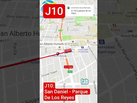 Recorrido J10 | San Daniel - Parque De Los Reyes | Empresa Voy Santiago 15 | Red- Santiago de Chile