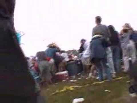 Preakness May 2000 - beer cans falling from the sky