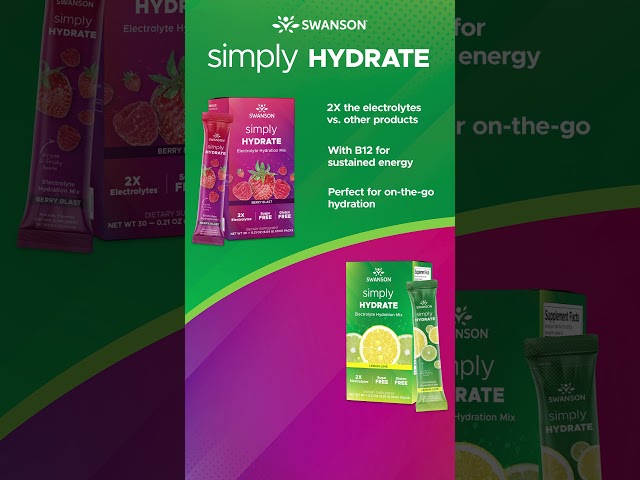 Simply Hydrate Electrolyte Hydration Mix - Lemon-Lime Video
