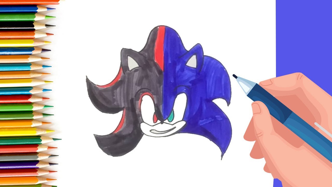 How to draw sonic and his shadow? for Kids