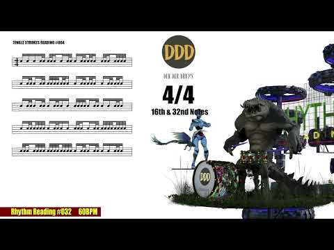 Rhythm Reading #0032 60BPM 4/4 16th & 32nd Notes