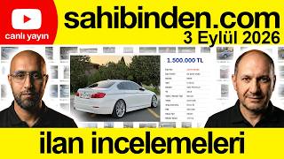 2CR Canlı - 3 Eylül 2026 - İkinci El İlan İncelemeleri #sahibinden