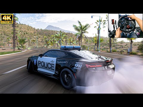 Police Chevrolet Camaro ZL1 1LE drift - Forza Horizon 5 | g29 gameplay