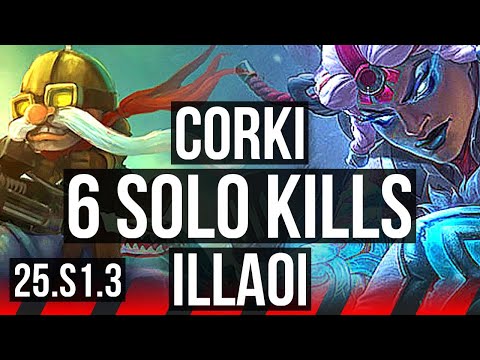 CORKI vs ILLAOI (TOP) | 55k DMG, 6 solo kills, Dominating | EUW Grandmaster | 25.S1.3