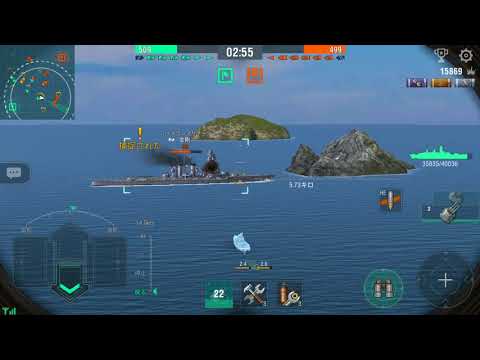 World of Warships Blitz Tier 6 Premium Marine Nationale (MN), Battleship Dunkerque gameplay video