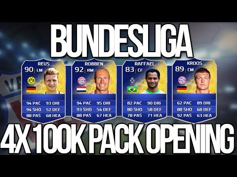 4 x 100K PACKS! INSANE BUNDESLIGA TOTS IN A PACK x 2 - FIFA 14 - OMG YES!