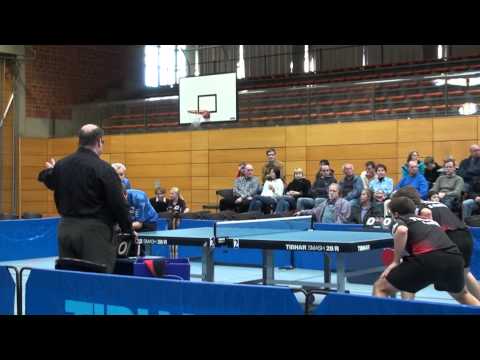 Tischtennis 2 Bundesliga TV Hilpoltstein vs FC Saarbruecken 14Podpinka Bindhammer St.Pache