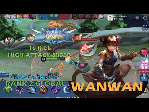 MANIAC!! WANWAN 100% HIGH SPEED Ghost's Student - TOP 2 GLOBAL WANWAN by Ghost's Student MLBB