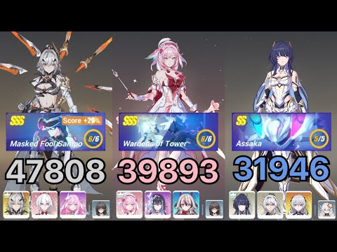 [HI3] Exalted Memorial Arena 119,647pts| Sampo(47808) Wardens of Tower(39893) Assaka(31946)